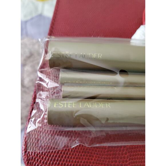 ESTEE LAUDER gold handle set of 4 makeup brushes NEW - Picture 3 of 6